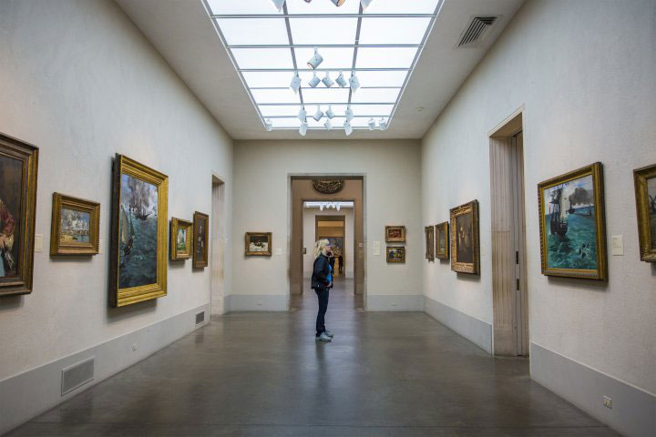 art hagging on walls inside The Philadelphia Museum of Art