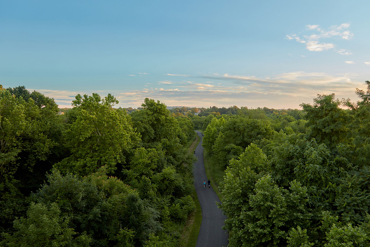 schuykill valley Heritage Trail between trees