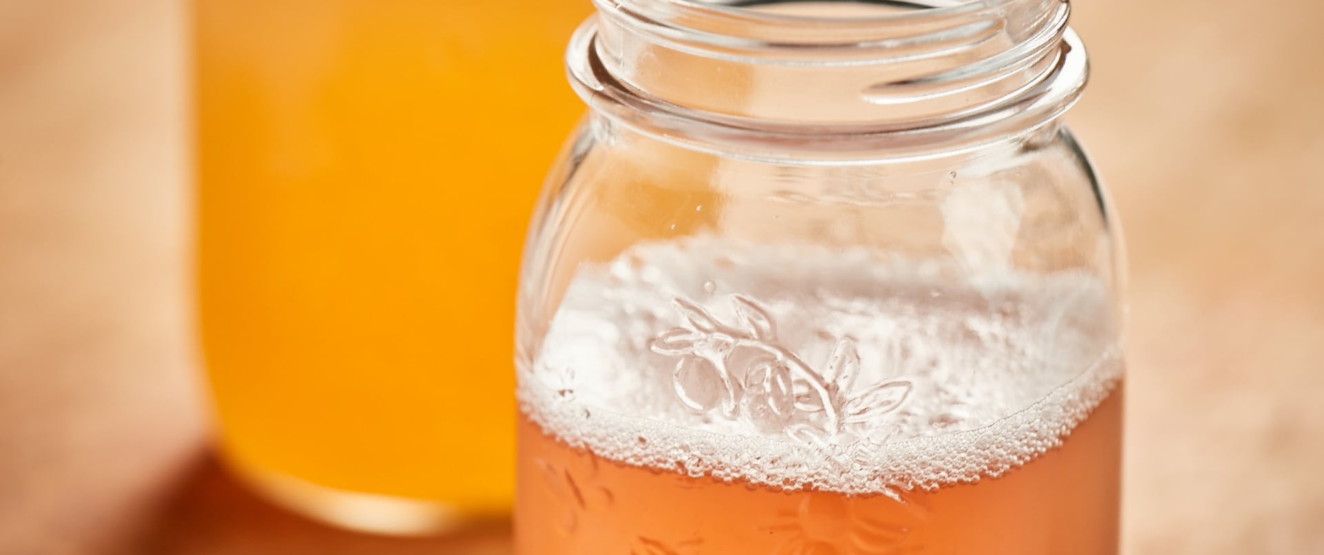 kombucha in a mason jar