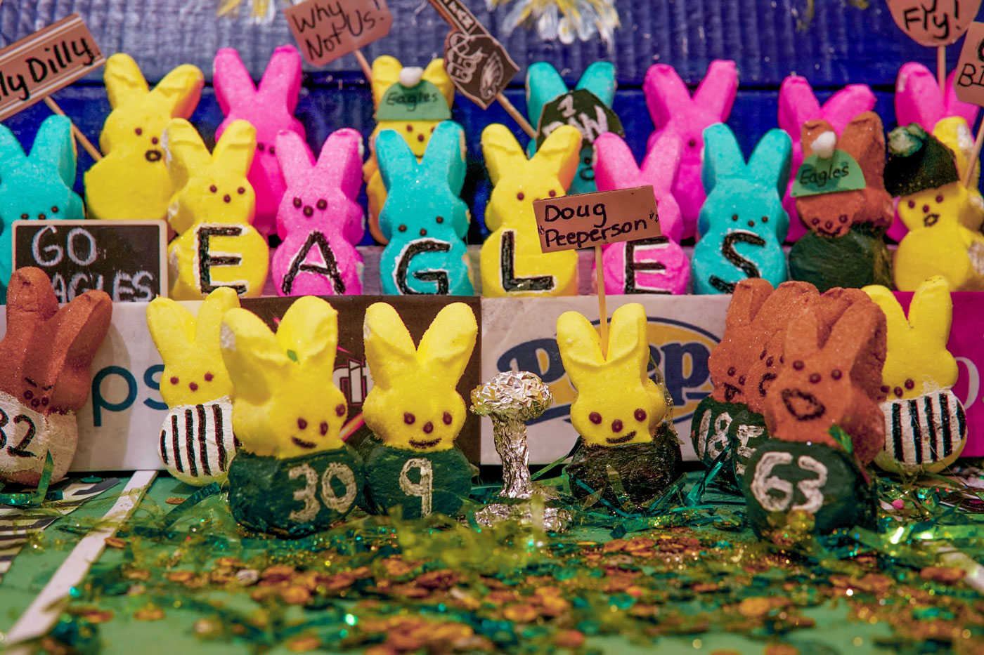 A group of bunny toys