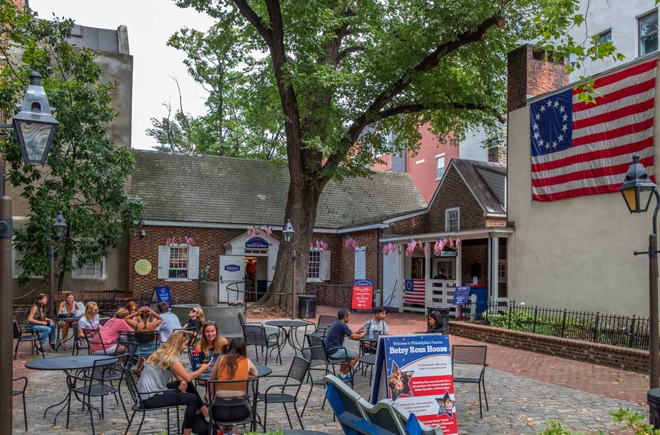 People Sitting in Court Yard