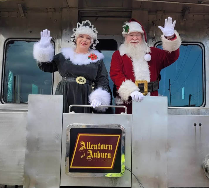 Santa waving from Train