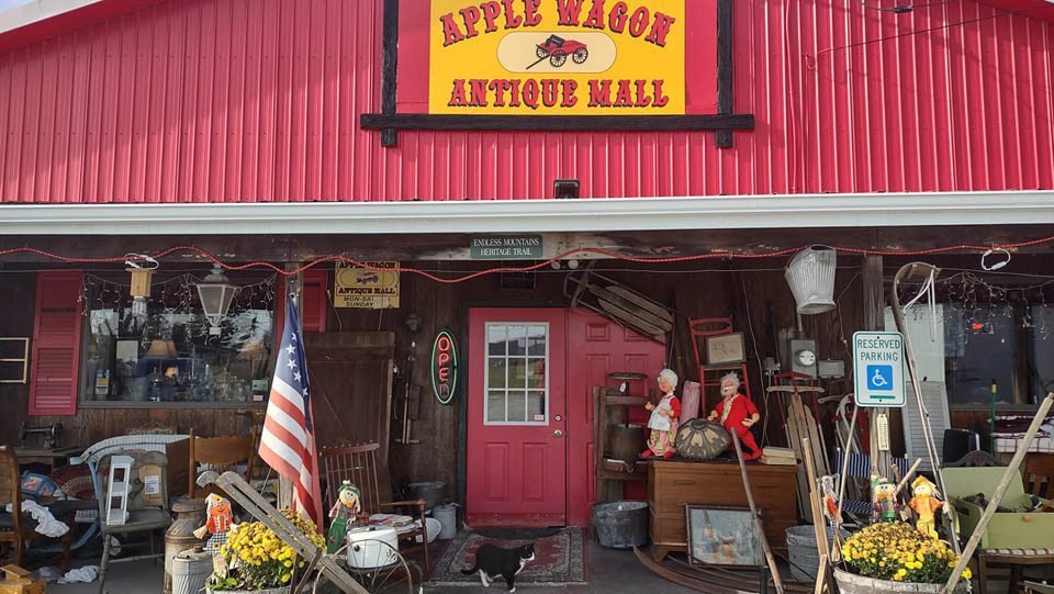 apple wagon antiques store front