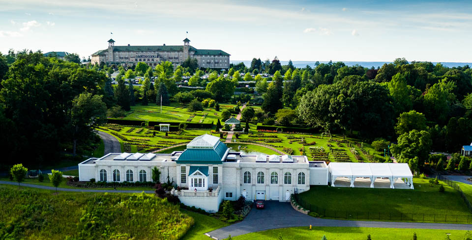 aerial view of hershey garden building