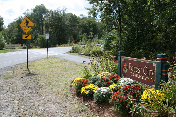 forest city trail head signage