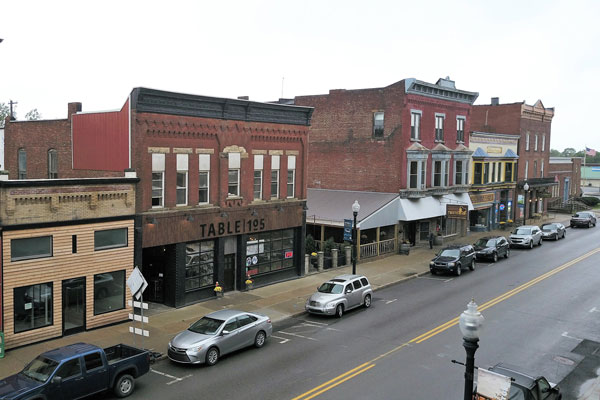 main street of a small town 