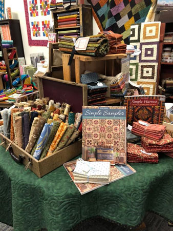 Quilt covers on table