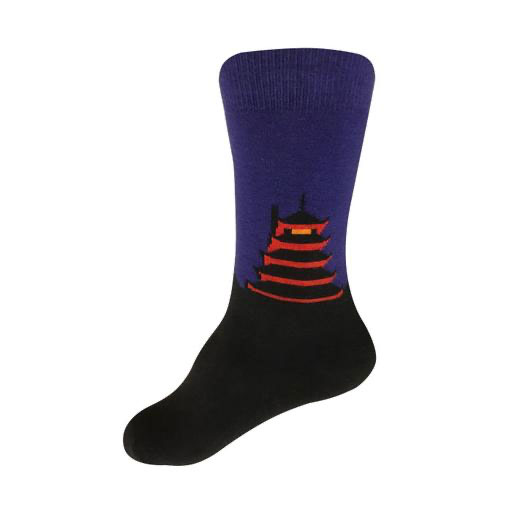 printed socks with pagoda 