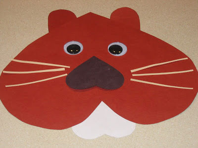 heart shaped groundhog paper craft