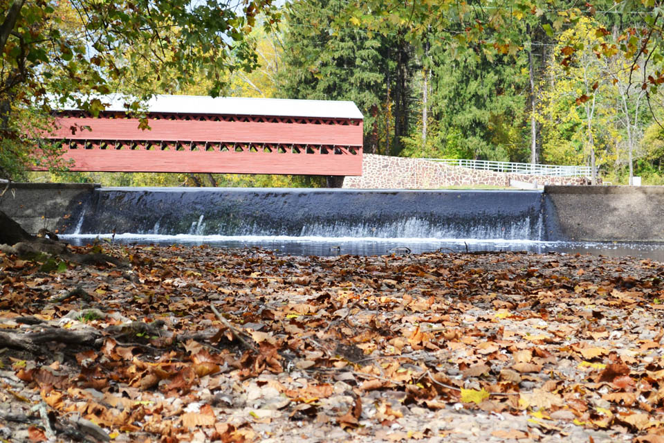 Red Covered Bridge by Creek