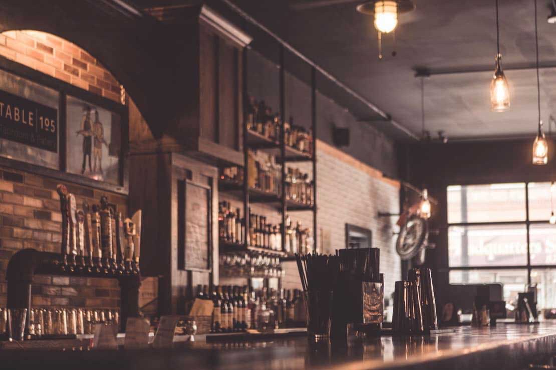 bar counter inside restaurant