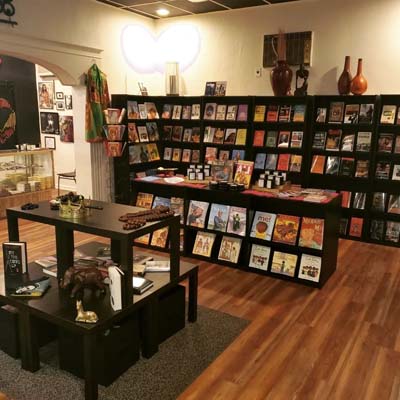 books shelves inside store