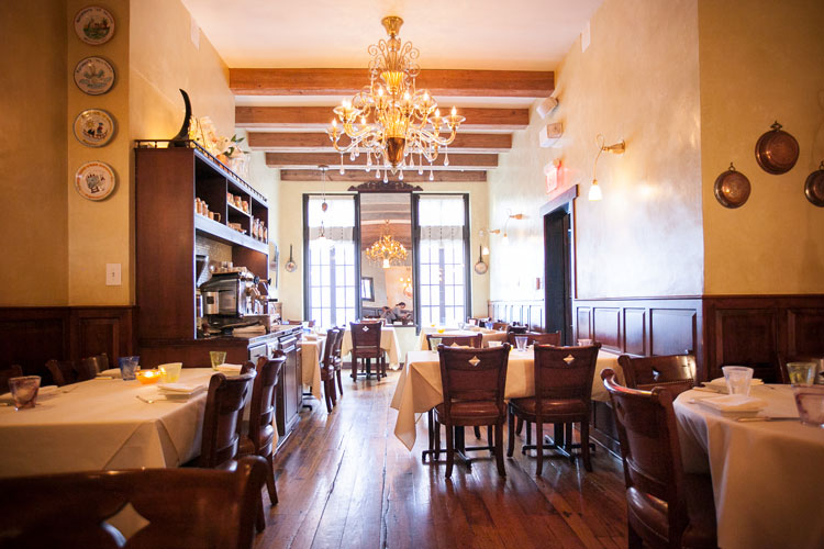 Dining area inside restaurant