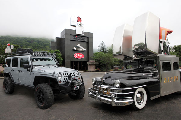 cars outside Zippo Car Museum 