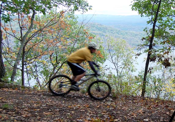 guy biking trail