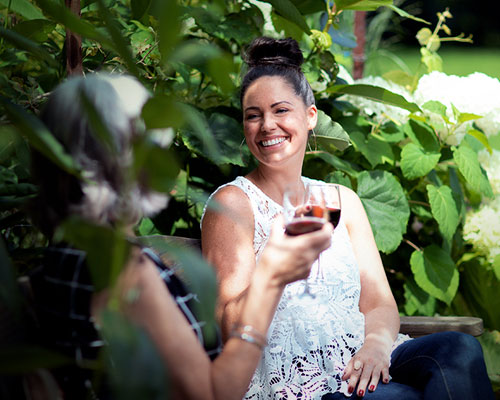 ladies having wine