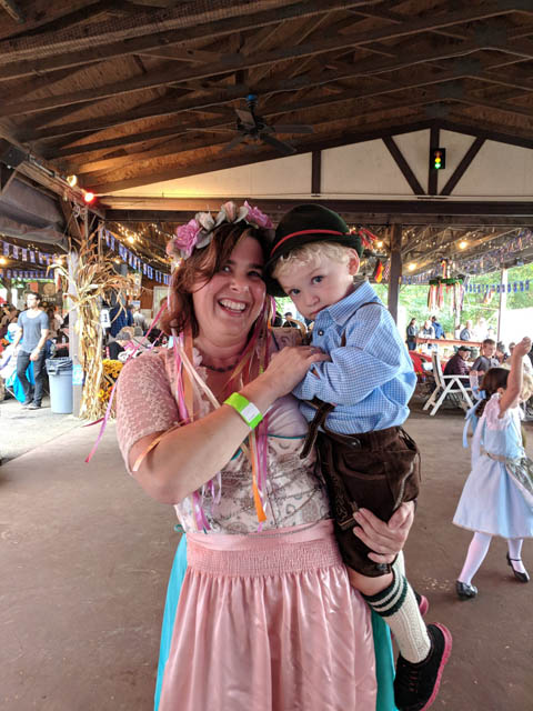 mother son at Oktoberfest