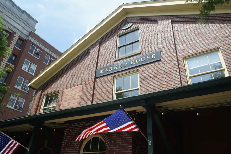 Meadville Market House Building with name on it