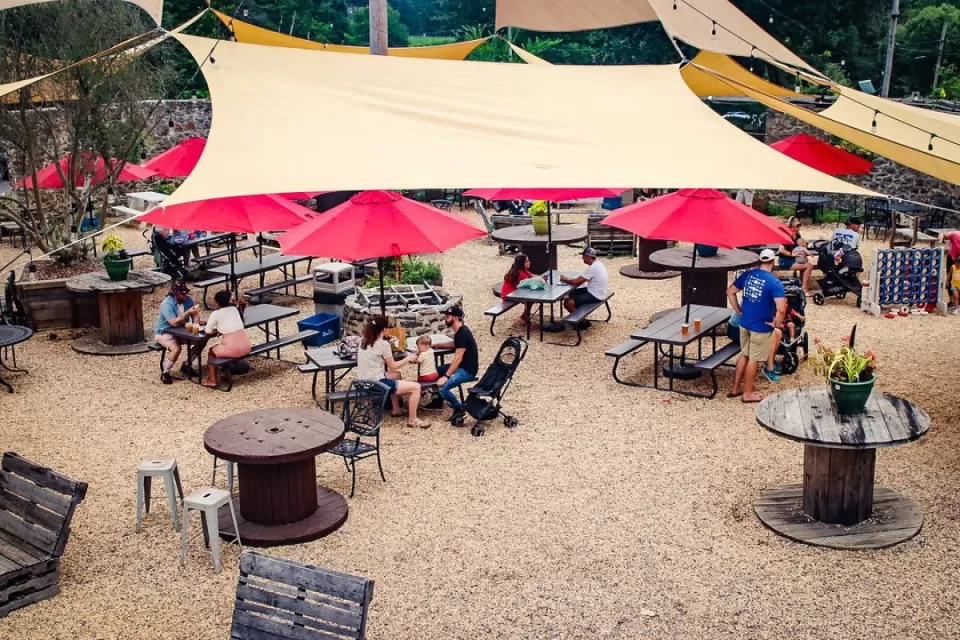 People enjoying at beer garden