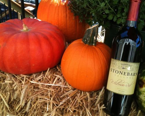 bottle with pumpkins