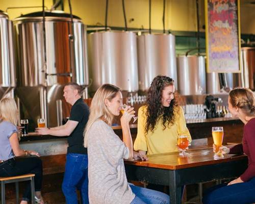 girls hanging out drinking beer