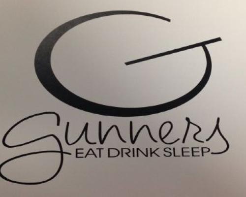 Gunner logo eat drink sleep