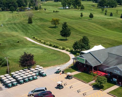 golf course and car parking lot