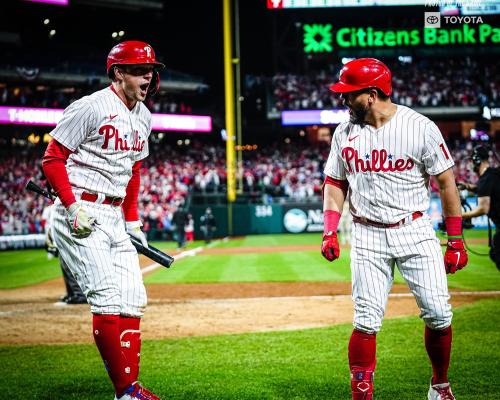 two baseball player standing